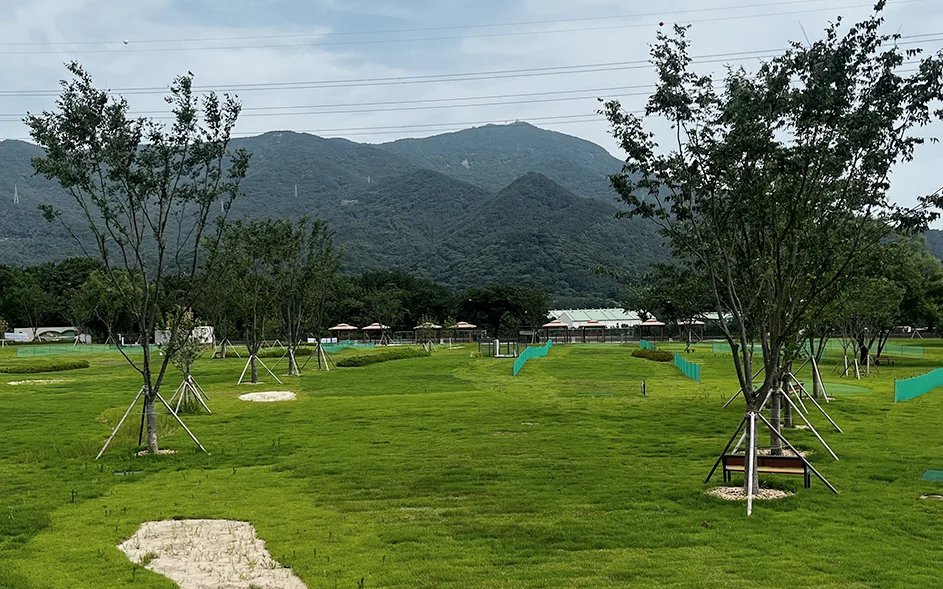 부산시 공식 페이지에 게시된 해운대수목원 파크골프장 구장 전경
