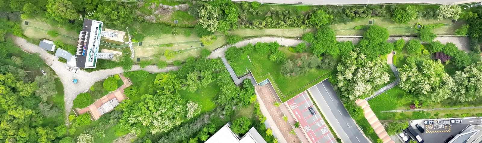 기형도문화공원 파크골프장 2025년 개장 전 항공 전경